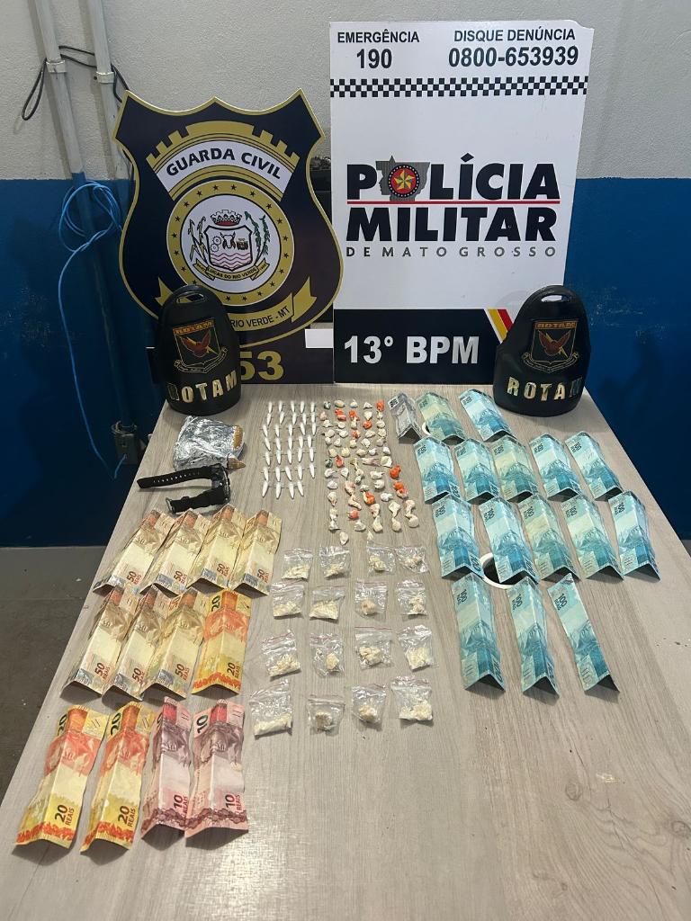 Rotam apreende mais de 100 porções de drogas e prende traficante em flagrante em Lucas do Rio Verde - 